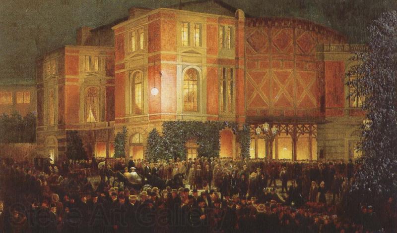 arthur o shaughnessy outide the bayreuth festspielhaus Germany oil painting art